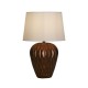 75477-006 Bronze Table Lamp with White Linen Shade