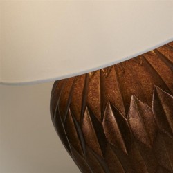 75477-006 Bronze Table Lamp with White Linen Shade