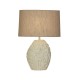 75478-006 Cream Resin Table Lamp With Oatmeal Linen Shade