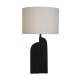75479-006 Matt Black Ceramic Table Lamp with White Linen Shade