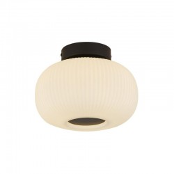 61813-006 Black Ceiling Lamp with White Ribbed Glass 61813-006 Black Ceiling Lamp with White Ribbed Glass
