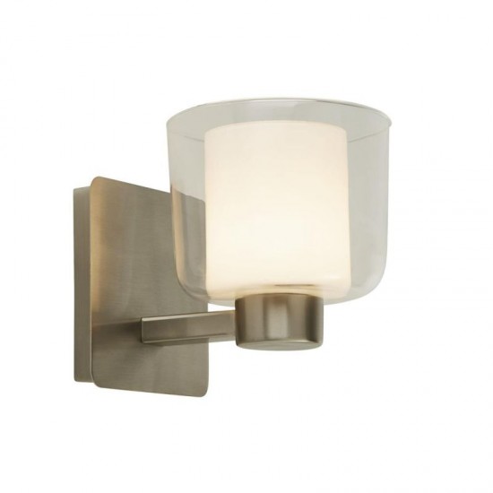 61915-006 Bathroom Satin Nickel Wall Lamp with Double Glass