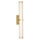 61926-006 Gold Wall Lamp with Ribbed Clear & White Glass