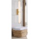 61926-006 Gold Wall Lamp with Ribbed Clear & White Glass