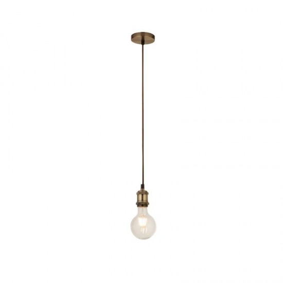 61956-006 - Free LED Big Globe Bulb Included | Antique Brass Suspension E27