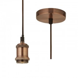 61960-006 - Free LED Big Globe Bulb Included | Antique Copper Suspension E27
