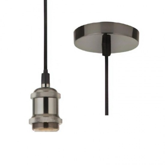 61961-006 - Free LED Big Globe Bulb Included | Satin Silver Suspension E27