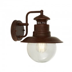 61964-006 Outdoor Rustic Brown Wall Lamp with Clear Glass 61964-006 Outdoor Rustic Brown Wall Lamp with Clear Glass