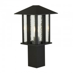 61969-006 Outdoor Black Post with Clear Water Glass 61969-006 Outdoor Black Post with Clear Water Glass