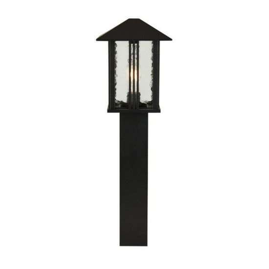61970-006 Outdoor Clear Water Glass & Black Lantern Big Post 61970-006 Outdoor Clear Water Glass & Black Lantern Big Post