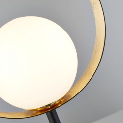 61976-006 Black & Gold Table Lamp with Opal Glass Shade