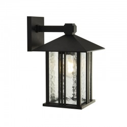 61979-006 Outdoor Black Wall Lamp with Clear Water Glass 61979-006 Outdoor Black Wall Lamp with Clear Water Glass