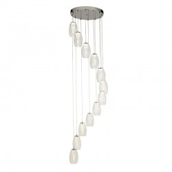 61999-006 Chrome 12 Light LED Cluster Pendant with Clear Glasses 61999-006 Chrome 12 Light LED Cluster Pendant with Clear Glasses