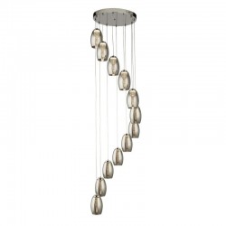 62000-006 Chrome 12 Light LED Cluster Pendant with Smoked Mirrored Glasses 62000-006 Chrome 12 Light LED Cluster Pendant with Smoked Mirrored Glasses