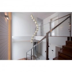 62000-006 Chrome 12 Light LED Cluster Pendant with Smoked Mirrored Glasses