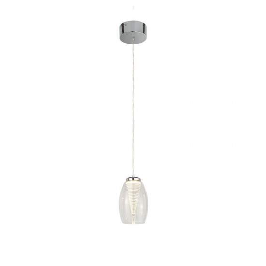 62001-006 Chrome Pendant with Clear Glass