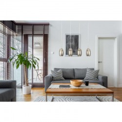 62008-006 LED Chrome 4 Light over Island Fitting with Smoked Mirrored Glasses