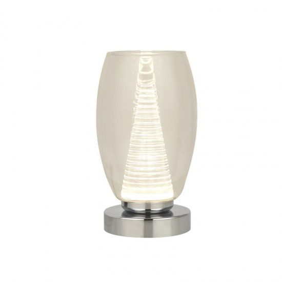 62009-006 LED Clear Glass & Chrome Table Lamp