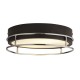 72035-006 Bathroom Black & Chrome 2 Light Flush with Frosted Glass