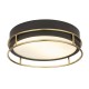 72036-006 Bathroom Black & Brass 2 Light Flush with Frosted Glass