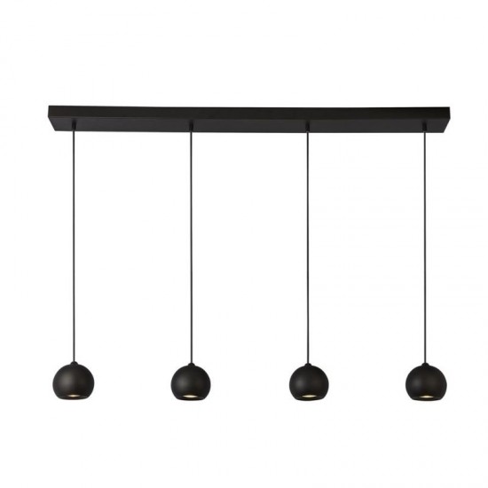 64513-006 Matt Black 4 Light over Island Fitting 64513-006 Matt Black 4 Light over Island Fitting