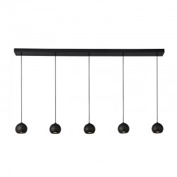 64514-006 Matt Black 5 Light over Island Fitting