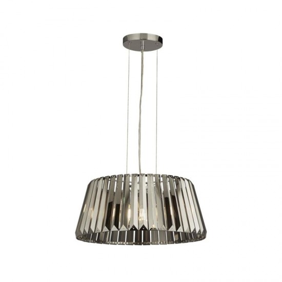 64553-006 Chrome 5 Light Pendant with Smoked Crystal