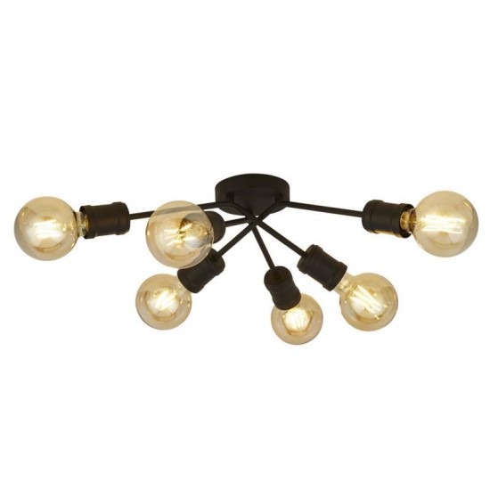 64579-006 Black 6 Light Semi Flush 64579-006 Black 6 Light Semi Flush