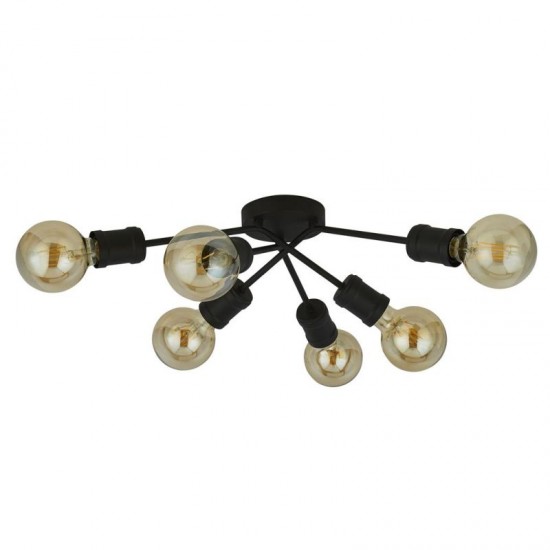 64579-006 Black 6 Light Semi Flush 64579-006 Black 6 Light Semi Flush
