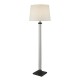 64590-006 Clear Glass & Black Floor Lamp with White Shade