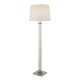 64591-006 Clear Glass & Satin Silver Floor Lamp with White Shade