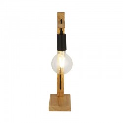 64686-006 Wooden & Matt Black Table Lamp