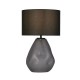 75476-006 Black Punched Glass Table Lamp with Black Linen Shade