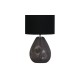 75476-006 Black Punched Glass Table Lamp with Black Linen Shade
