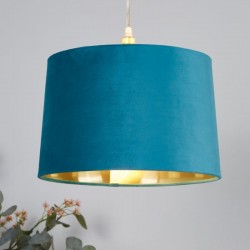 54893-006 - Shade Only - Teal Velvet Shade with Gold Inner Ø 30 cm 54893-006 - Shade Only - Teal Velvet Shade with Gold Inner Ø 30 cm