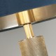 72051-006 Knurled Satin Silver Table Lamp with Teal Velvet Shade & Silver Inner