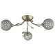 33086-006 Antique Brass 3 Light Semi Flush with Crystal