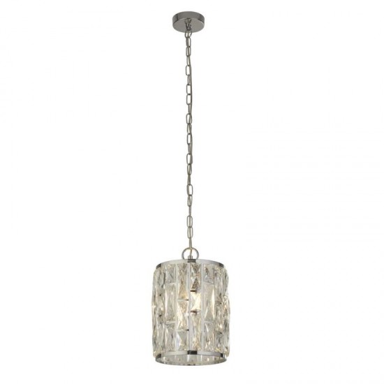 59591-006 Chrome Pendant with Clear Crystal