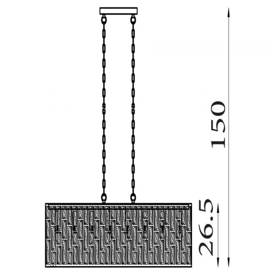 79226-006 Antique Brass 8 Light over Island Fitting with Amber Crystal