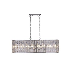 79227-006 Chrome 8 Light over Island Fitting with Clear Crystal