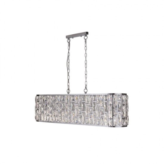 79227-006 Chrome 8 Light over Island Fitting with Clear Crystal