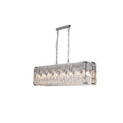 79227-006 Chrome 8 Light over Island Fitting with Clear Crystal