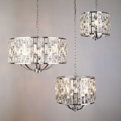 59593-006 Chrome 3 Light Pendant with Clear Crystal