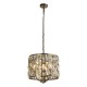 72052-006 Antique Brass 3 Light Pendant with Amber Crystal