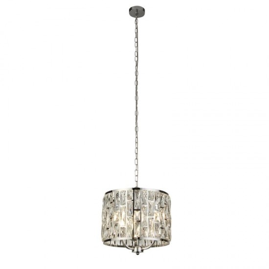 59593-006 Chrome 3 Light Pendant with Clear Crystal