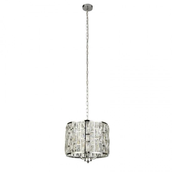 59593-006 Chrome 3 Light Pendant with Clear Crystal