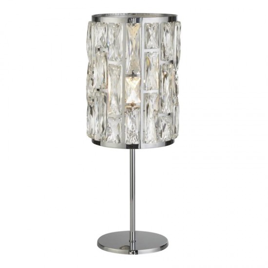 59594-006 Chrome Table Lamp with Clear Crystal