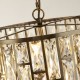 72054-006 Antique Brass 5 Light Pendant with Amber Crystal
