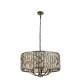 72055-006 Antique Brass 8 Light Pendant with Amber Crystal
