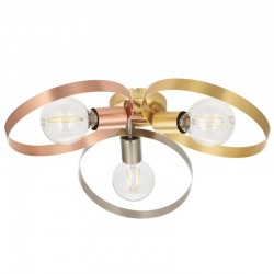 66180-001 Brushed Brass, Nickel, Copper 3 Light Semi-Flush 66180-001 Brushed Brass, Nickel, Copper 3 Light Semi-Flush